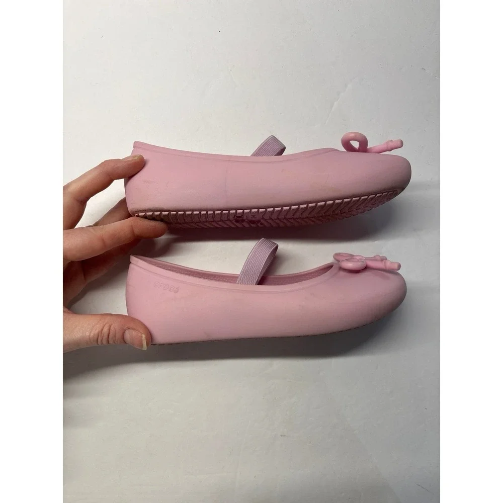 Crocs Pink Mary Jane's with Bows (Sz. C12)